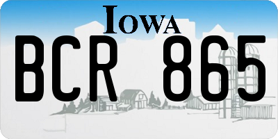 IA license plate BCR865
