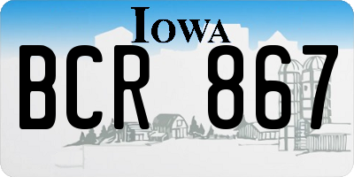 IA license plate BCR867