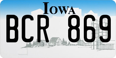 IA license plate BCR869