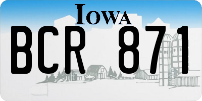 IA license plate BCR871