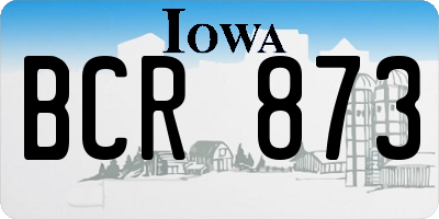IA license plate BCR873