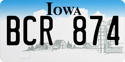 IA license plate BCR874