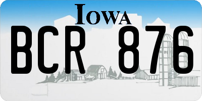 IA license plate BCR876