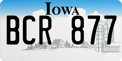 IA license plate BCR877