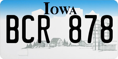 IA license plate BCR878