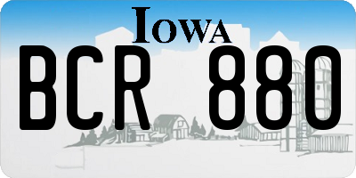 IA license plate BCR880