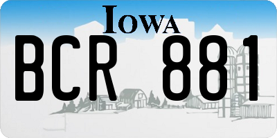 IA license plate BCR881