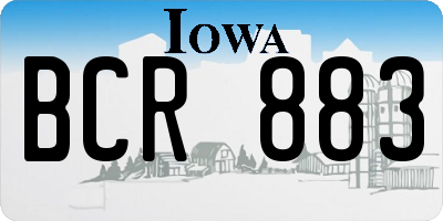 IA license plate BCR883