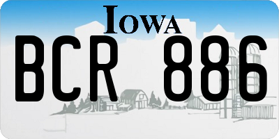 IA license plate BCR886