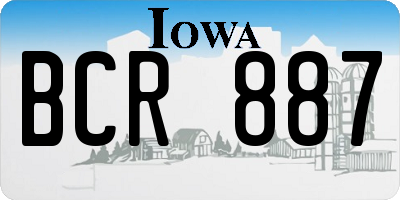 IA license plate BCR887