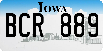 IA license plate BCR889