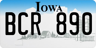 IA license plate BCR890