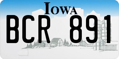 IA license plate BCR891