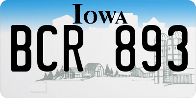 IA license plate BCR893
