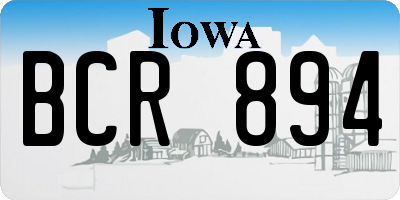 IA license plate BCR894