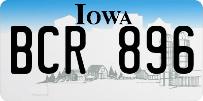 IA license plate BCR896