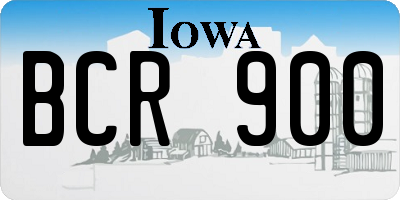 IA license plate BCR900