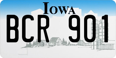 IA license plate BCR901