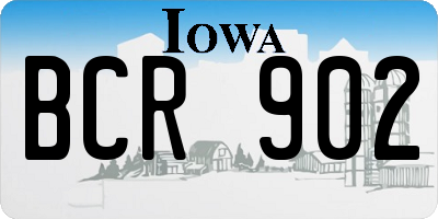 IA license plate BCR902