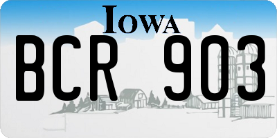 IA license plate BCR903