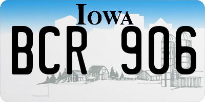 IA license plate BCR906