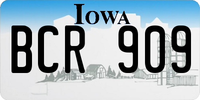 IA license plate BCR909