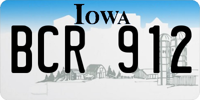 IA license plate BCR912