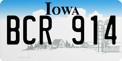 IA license plate BCR914