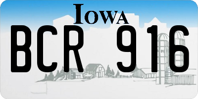 IA license plate BCR916