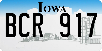 IA license plate BCR917