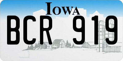 IA license plate BCR919