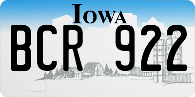 IA license plate BCR922