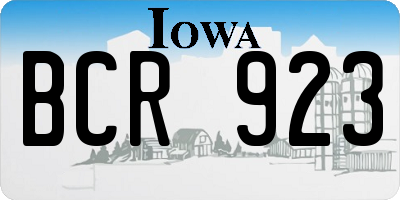 IA license plate BCR923