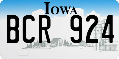 IA license plate BCR924