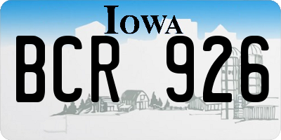 IA license plate BCR926