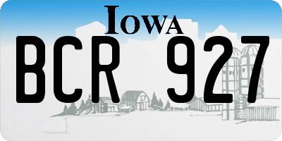 IA license plate BCR927