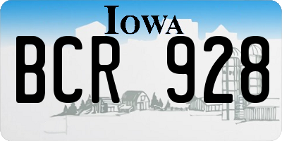 IA license plate BCR928