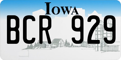 IA license plate BCR929