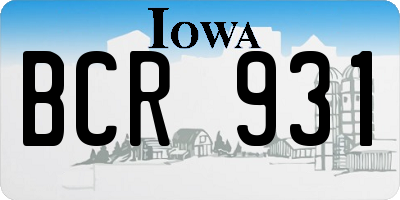 IA license plate BCR931