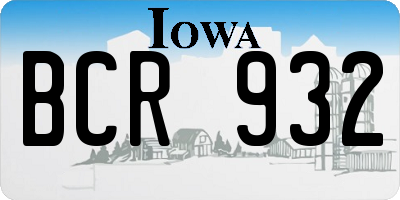 IA license plate BCR932