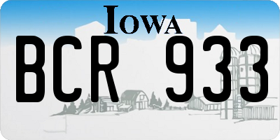 IA license plate BCR933