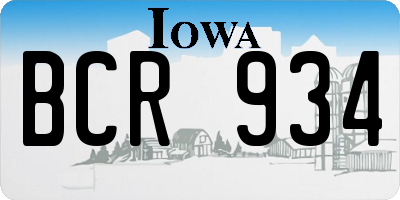 IA license plate BCR934