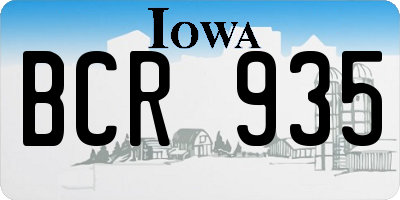 IA license plate BCR935