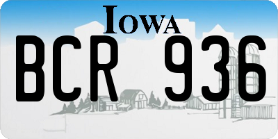 IA license plate BCR936