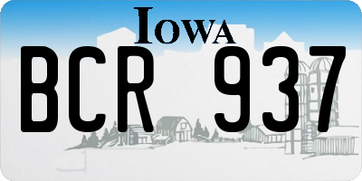 IA license plate BCR937