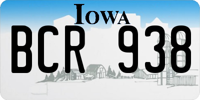 IA license plate BCR938