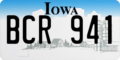 IA license plate BCR941