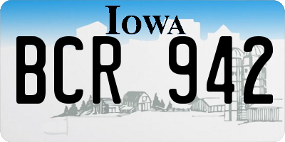 IA license plate BCR942
