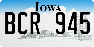 IA license plate BCR945