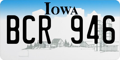 IA license plate BCR946